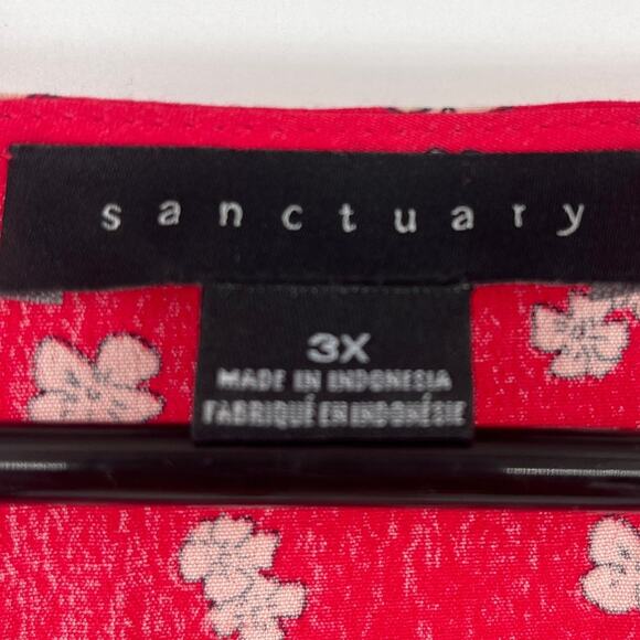 Sanctuary Peasant Button Front Womens Top Sz 3X Cottagecore Boho Red Smock Flowy - Picture 8 of 10